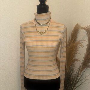 Sky & Sparrow Striped Turtleneck Sweater